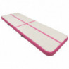 Aufblasbare Gymnastikmatte mit Pumpe 400x100x15 cm PVC Rosa