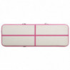 Aufblasbare Gymnastikmatte mit Pumpe 400x100x15 cm PVC Rosa