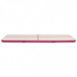 Aufblasbare Gymnastikmatte mit Pumpe 600x100x20 cm PVC Rosa