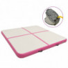 Aufblasbare Gymnastikmatte mit Pumpe 200x200x10 cm PVC Rosa