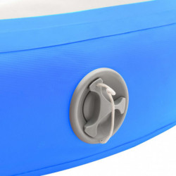 Aufblasbare Gymnastikmatte mit Pumpe 100x100x20 cm PVC Blau