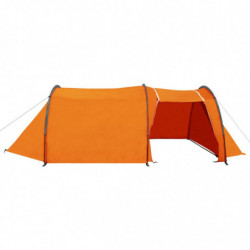 Campingzelt 4 Personen Grau und Orange