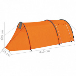 Campingzelt 4 Personen Grau und Orange