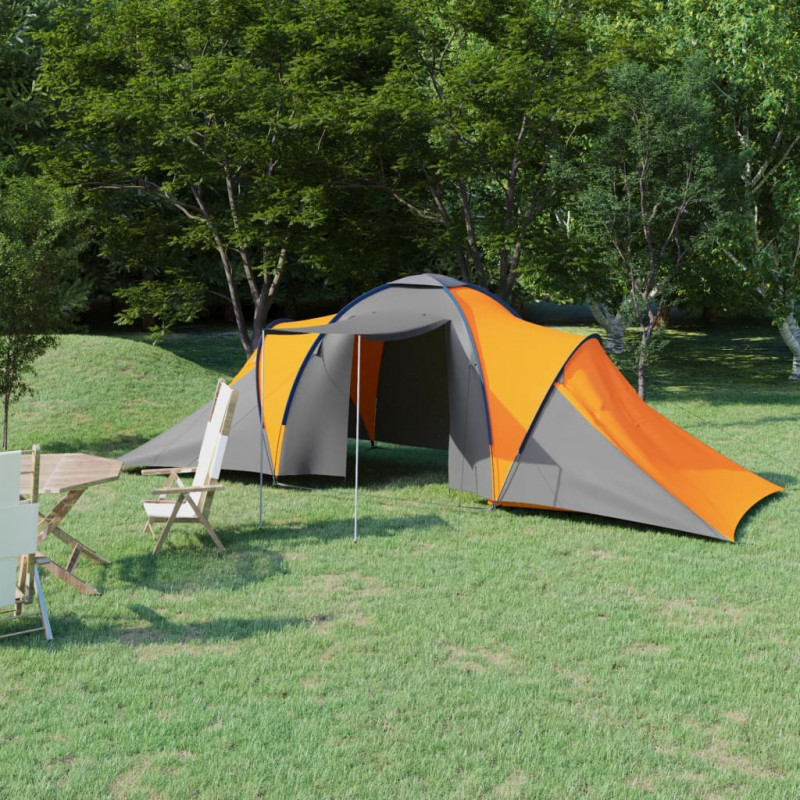 Campingzelt 6 Personen Grau und Orange