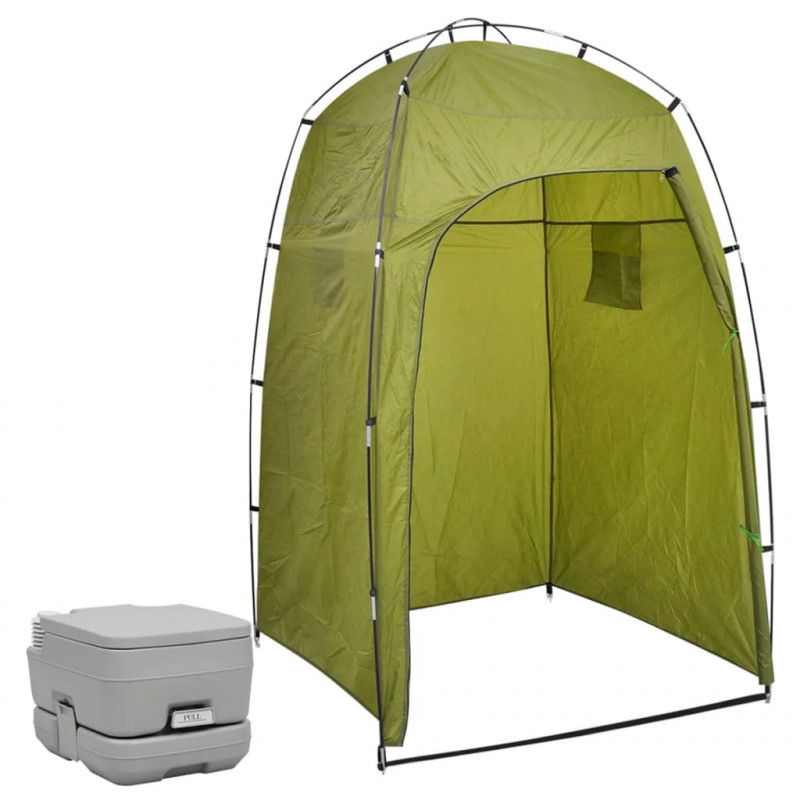 Tragbare Campingtoilette mit Zelt 10+10 L