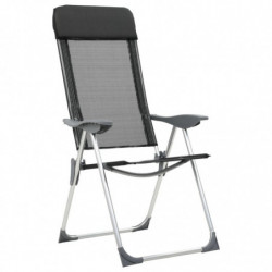 Klappbare Campingstühle 2 Stk. Aluminium Schwarz