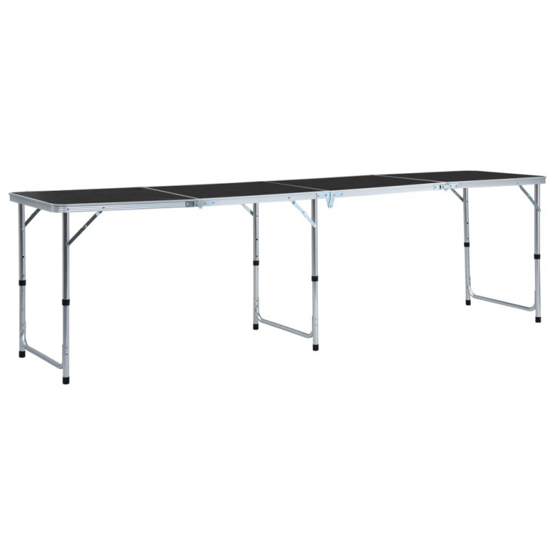 Klappbarer Campingtisch Grau Aluminium 240 x 60 cm