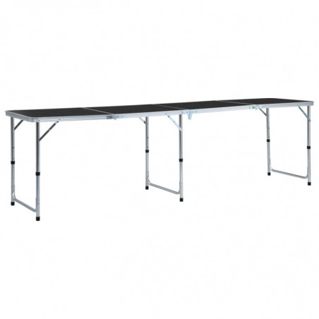 Klappbarer Campingtisch Grau Aluminium 240 x 60 cm