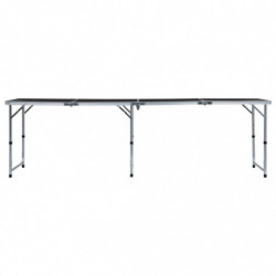 Klappbarer Campingtisch Grau Aluminium 240 x 60 cm