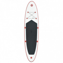 Stand Up Paddle Surfboard SUP Aufblasbar Rot und Weiß