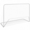 Fußballtore 2 Stk. mit Netzen 182×61×122 cm Stahl Weiß