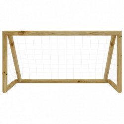 Fußballtor mit Netz 160x100x80 cm Kiefernholz Imprägniert