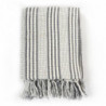 Überwurf Baumwolle Streifen 160 x 210 cm Grau und Weiss