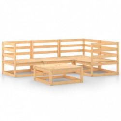 5-tlg. Garten-Lounge-Set Hina Massivholz Kiefer