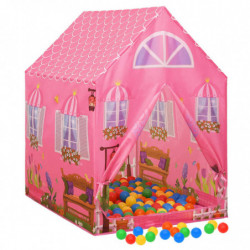 Kinder-Spielzelt mit 250 Bällen Rosa 69x94x104 cm