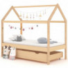 Kinderbett mit Schublade Massivholz Kiefer 80x160 cm
