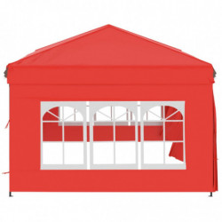 Partyzelt Faltbar mit Seitenwänden Rot 3x6 m