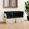 Garten-Palettensofa Tjark 2-Sitzer mit Kissen Fichtenholz