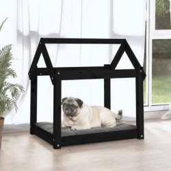 Hundebett Schwarz 71x55x70 cm Massivholz Kiefer