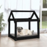 Hundebett Schwarz 71x55x70 cm Massivholz Kiefer