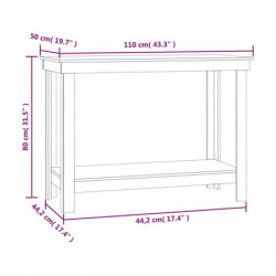 Werkbank Weiß 110x50x80 cm Massivholz Kiefer