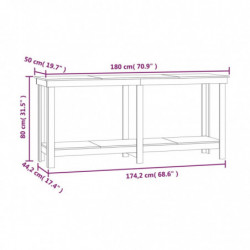 Werkbank Weiß 180x50x80 cm Massivholz Kiefer