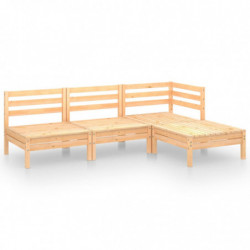 4-tlg. Garten-Lounge-Set Massivholz Kiefer