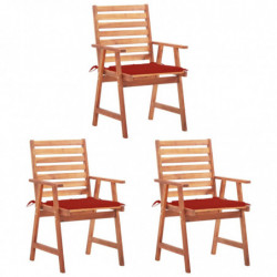 Garten-Essstühle 3 Stk. mit...