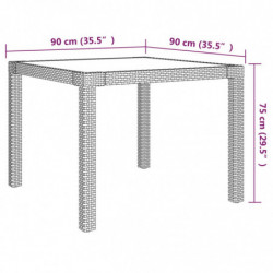 5-tlg. Garten-Essgruppe mit Auflagen Poly Rattan Grau