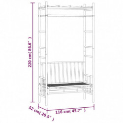 Gartenbank mit Pergola 116 cm Bambus