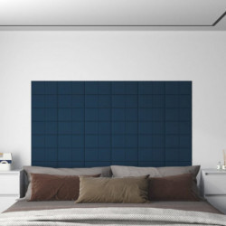 Wandpaneele 12 Stk. Blau 30x15 cm Samt 0,54 m²