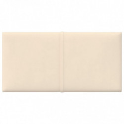 Wandpaneele 12 Stk. Creme 30x15 cm Samt 0,54 m²