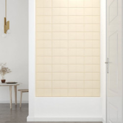 Wandpaneele 12 Stk. Creme 30x15 cm Samt 0,54 m²