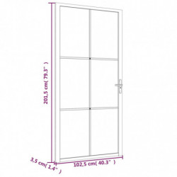 Innentür 102,5x201,5 cm Schwarz Mattglas und Aluminium