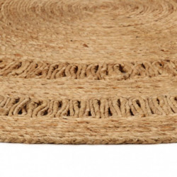 Teppich Jute Handgeflochten 150 cm Rund