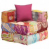 Modularer Pouf mit Kissen Patchwork Stoff