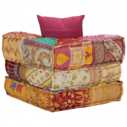 Modularer Pouf mit Kissen Patchwork Stoff