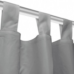 Vorhänge aus Mikro-Satin 2 Stk. mit Schlaufen 140×175 cm Grau