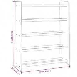 Schuhregal Grau 65x24x81 cm Holzwerkstoff