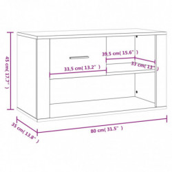 Schuhschrank Hochglanz-Weiß 80x35x45 cm Holzwerkstoff