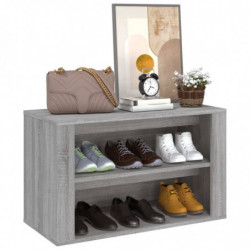 Schuhregal Grau Sonoma 75x35x45 cm Holzwerkstoff