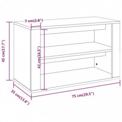 Schuhregal Grau Sonoma 75x35x45 cm Holzwerkstoff