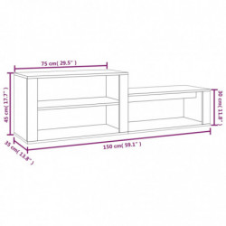 Schuhschrank Grau Sonoma 150x35x45 cm Holzwerkstoff