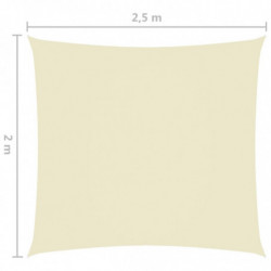 Sonnensegel Oxford-Gewebe Rechteckig 2x2,5 m Cremeweiß