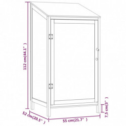 Geräteschuppen Weiß 55x52x112 cm Massivholz Tanne