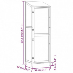 Geräteschuppen Braun 55x52x174,5 cm Massivholz Tanne