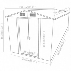 Gerätehaus Braun 257x779x181 cm Verzinkter Stahl