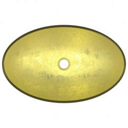 Waschbecken Hartglas 54,5x35x15,5 cm Golden