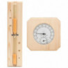 2-in-1 Sauna-Hygrothermograph und Sanduhr Set Massivholz Kiefer