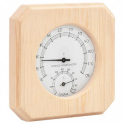 2-in-1 Sauna-Hygrothermograph und Sanduhr Set Massivholz Kiefer